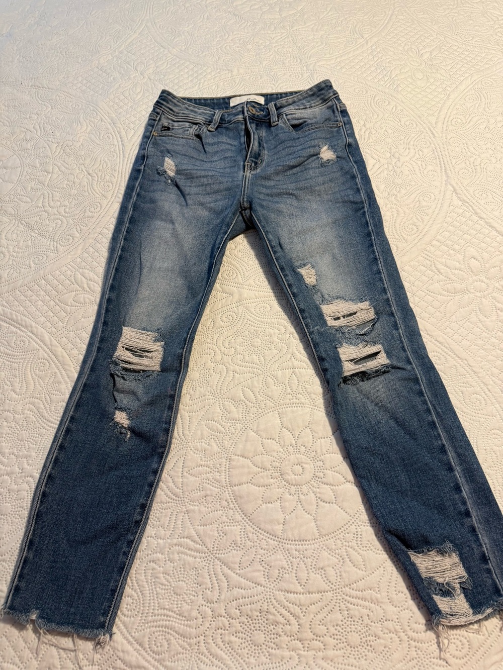 KanCan Distressed Medium Blue Skinny Jeans